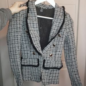 Black and white blazer